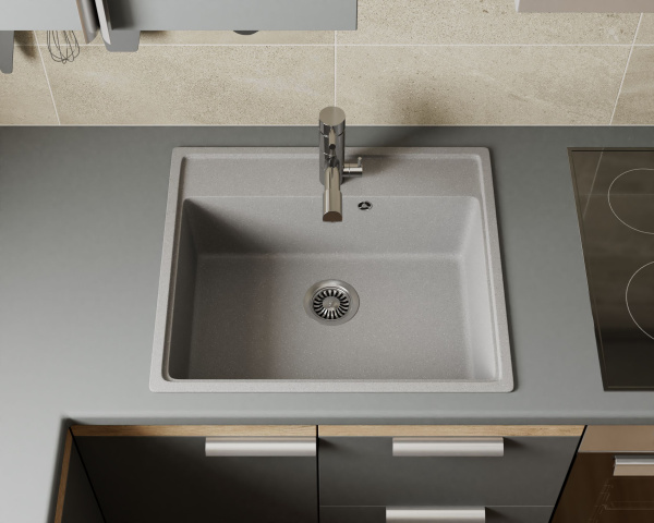 Мойка для кухни BAU Stil Pro 57х50, без выпуска, серый камень