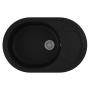 Мойка для кухни оборачиваемая овальная BAU Nimb Black coal 78х50, выпуск с сифоном в комплекте, черный уголь