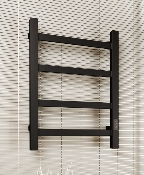 Полотенцесушитель электрический профильный BAU Hotel 40х60, 4 планки , универсальный, черный матовый RAL 9005