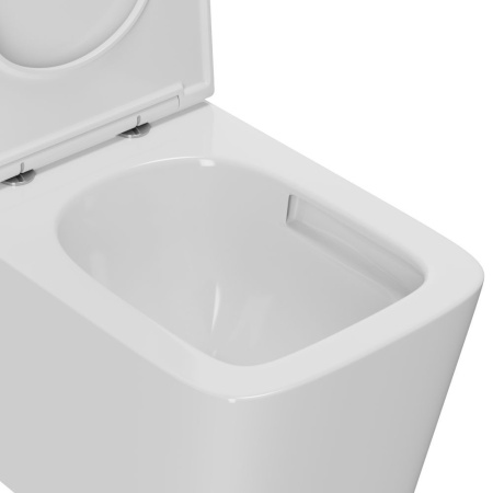 Унитаз подвесной безободковый вихревой Bau Stil Hurricane, быстросъемное тонкое сиденье дюропласт микролифт