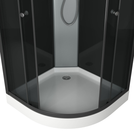 Душевая кабина BAU Nimb с поддоном 90x90х215, прозрачное закаленное стекло, черный матовый профиль, черная задняя стенка