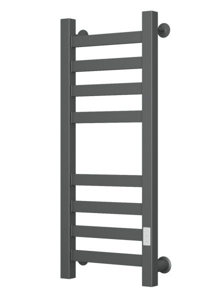 Полотенцесушитель электрический профильный Маргроид BAU Gun Grey В81/10 30х80 темно-серый металлик с таймером, универсальное подключение