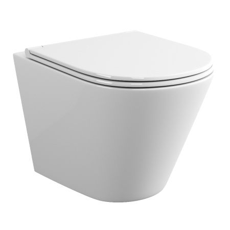 Комплект BAU 6 в 1: усиленная инсталляция BAU IDEAL, унитаз подвесной безободковый Bau Nimb, сиденье дюропласт микролифт, клавиша BAU Round, хром