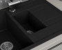 Мойка для кухни оборачиваемая полуторная чаша с крылом BAU Stil Black stone 77х50, выпуск с сифоном в комплекте, черный камень