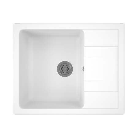 Мойка для кухни оборачиваемая с крылом BAU Stil White snow 61х50, выпуск с сифоном в комплекте, белый снег