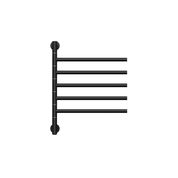 Полотенцесушитель дизайнерский электрический BAU Nimb Turning Black 60х50, подключение нижнее, черный матовый