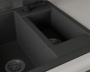 Мойка для кухни оборачиваемая с крылом BAU Stil Black stone 60х50, выпуск с сифоном в комплекте, черный камень
