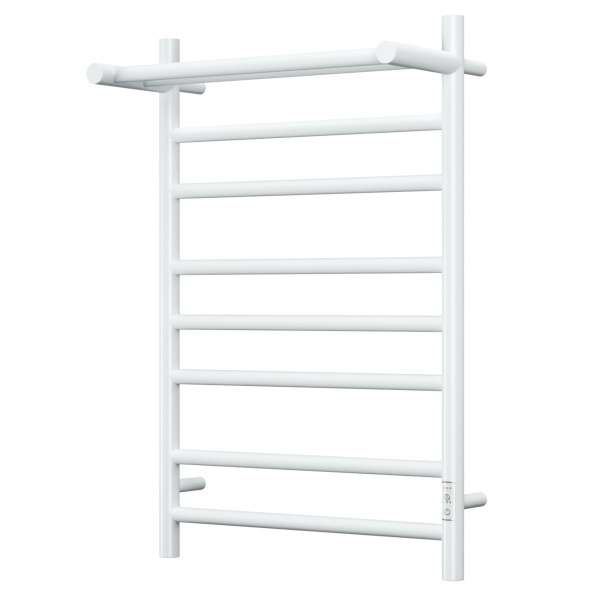 Полотенцесушитель электрический с полкой BAU Stil Shelf 50х80, 7 планок, универсальный, белый полуматовый