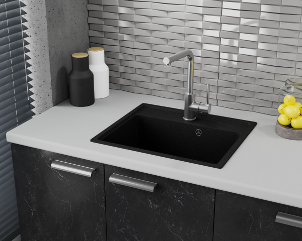 Мойка для кухни BAU Stil Pro 49х42, без выпуска, черный камень