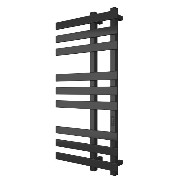 Полотенцесушитель дизайнерский электрический, профильный BAU Blizzard 50х100, 9 планок, черный матовый RAL 9005