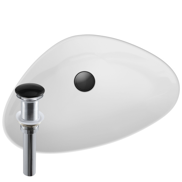 Тумба с раковиной и выпуском (Тумба Bau Dream Blackwood 60, умывальник BAU Triangle 59х39, выпуск клик клак, черный)