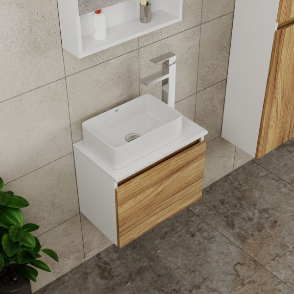 Комплект для ванной, 4 предмета (тумба Bau Dream 50 + раковина BAU 37х23, белая + смеситель Hotel Still, выпуск клик-клак, хром)