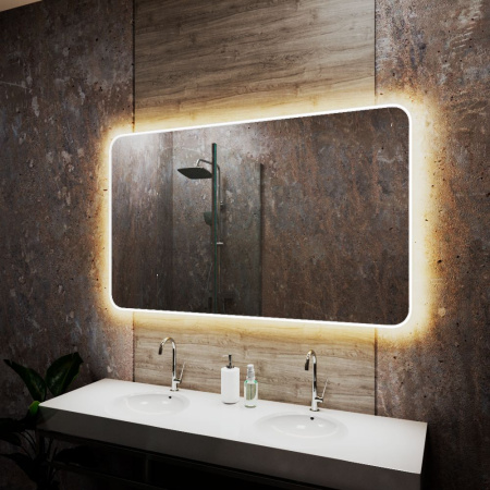 Зеркало Bau Hotel Limited Edition 1200х800, сенсор на взмах, c LED подсветкой, защитный корпус с высокой светопроницаемостью, теплый свет