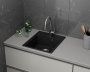 Мойка для кухни BAU Stil Pro 43х49, без выпуска, черный камень