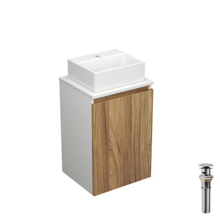 Комплект для ванной, 3 предмета (Тумба под раковину Bau Blackwood 40 + раковина BAU 33х28, выпуск)