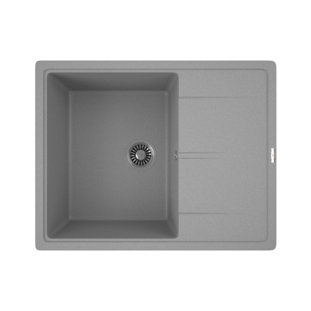 Мойка для кухни врезная кварцевая в комплекте с сифоном BAU Stil Gray silk 65х51, серый шёлк