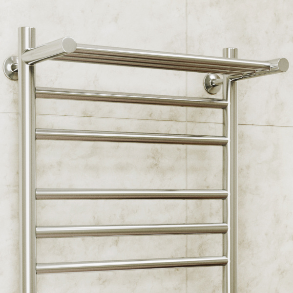 Полотенцесушитель электрический с полкой Маргроид BAU В10 50х80 П7 (2+3+2) с таймером слева, нерж. сталь, хром