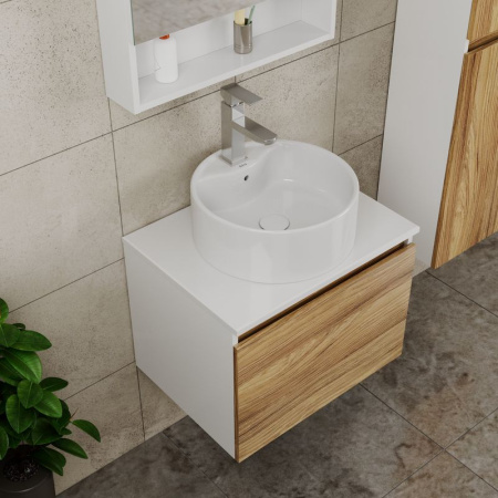 Комплект для ванной, 4 предмета (тумба Bau Dream 80 + раковина BAU Stil Pro Pro 50х40, белая + смеситель Hotel Black, выпуск клик-клак, черный)