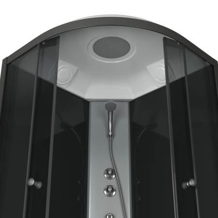 Душевая кабина BAU Nimb с поддоном 90x90х215, прозрачное закаленное стекло, черный матовый профиль, черная задняя стенка