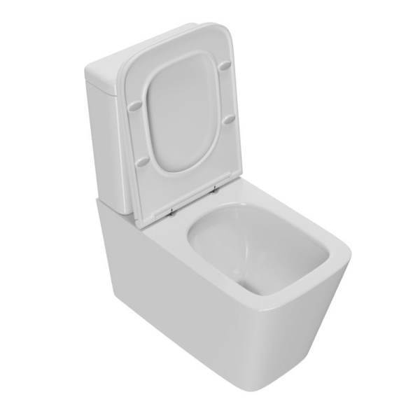 Унитаз напольный безободковый торнадо обратного потока Bau Stil Hurricane-2, усиленное бысросъемное сиденье дюропласт микролифт