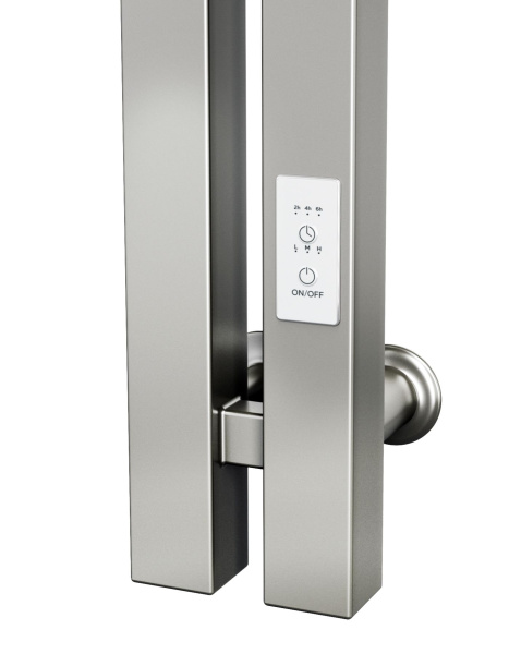 Дизайн-радиатор электрический с таймером, квадратный профиль Маргроид BAU Inaro 120х6, нержавеющая сталь