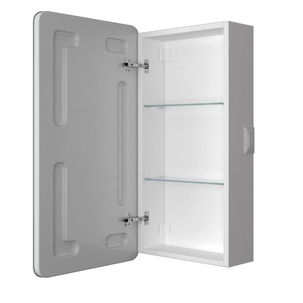 Зеркальный шкаф Bau Stil 50х80, LED подсветка, сенсор, плавное закрывание, оборачиваемый