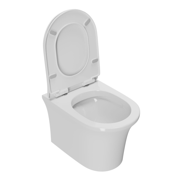 Комплект BAU 6 в 1: инсталляция BAU PRO, унитаз подвесной безободковый Bau Spectrum PRO, сиденье быстросъемное микролифт, клавиша из стекла BAU Dream, белая