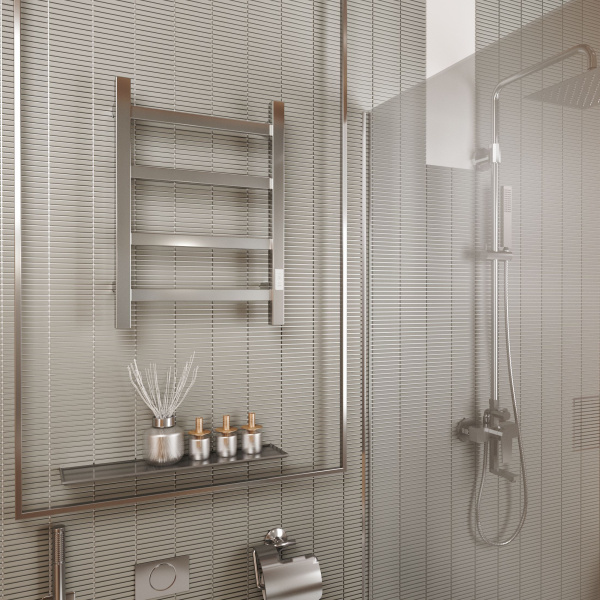 Полотенцесушитель электрический профильный BAU Hotel 40х60, 4 планки , универсальный, нерж. сталь полированная