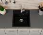Мойка для кухни врезная кварцевая в комплекте с сифоном BAU Stil Anthracite 46х51, антрацит