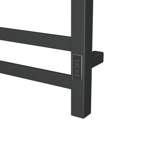 Полотенцесушитель электрический профильный BAU Hotel 50х80, 7 планок, универсальный, черный матовый RAL 9005