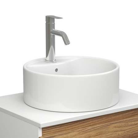 Раковина круглая накладная BAU Element D40, с отверстием под смеситель, белая