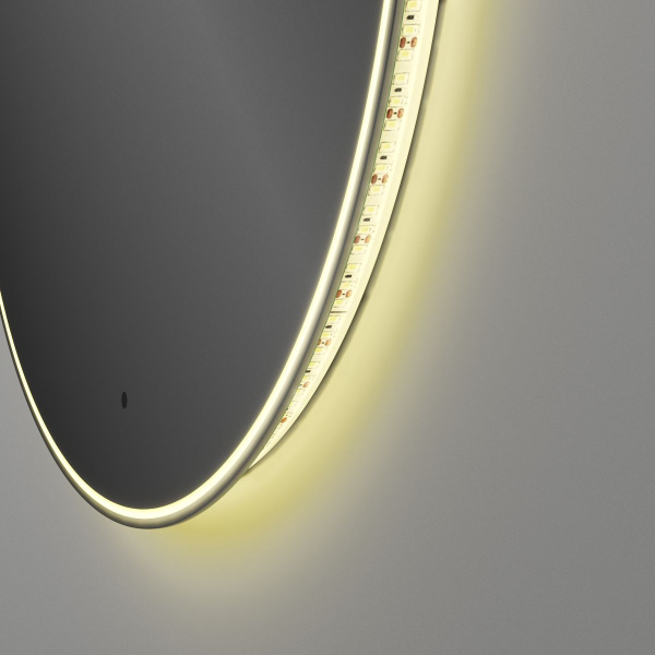 Зеркало круглое Bau Dream Limited Edition 800х800, сенсор на взмах, c LED подсветкой, защитный корпус с высокой светопроницаемостью, теплый свет