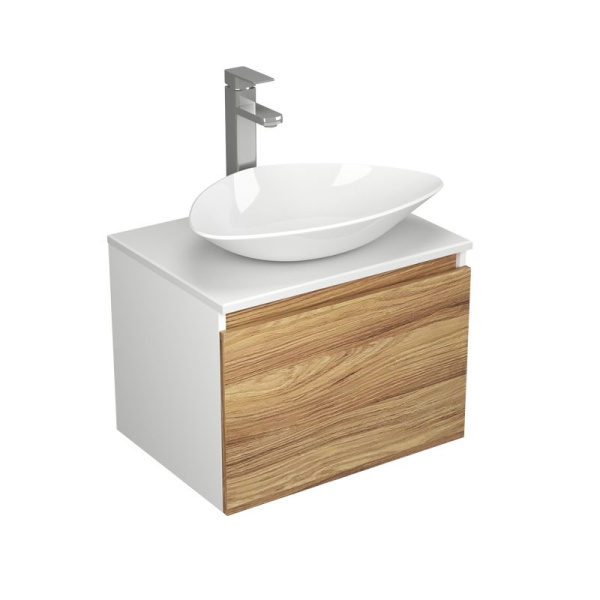 Комплект для ванной, 3 предмета (Тумба Bau Dream Blackwood 60, раковина BAU Triangle 59х39, смеситель для раковины Potato Hotel, хром)