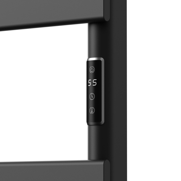 Полотенцесушитель дизайнерский электрический BAU Spectrum Black 94х50, подключение справа, черный матовый