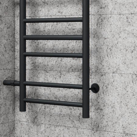 Полотенцесушитель водяной Маргроид BAU В10 40х80, П7 (2+3+2) боковое подключение 50, черный матовый RAL 9005