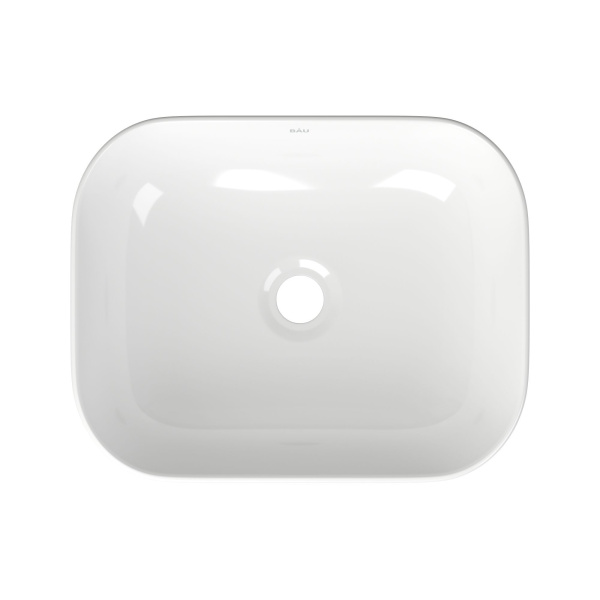 Раковина накладная со смесителем и выпуском (прямоугольная BAU Stil 50х40, белая/черная + смеситель Hotel Still, нер. сталь, выпуск клик-клак хром)