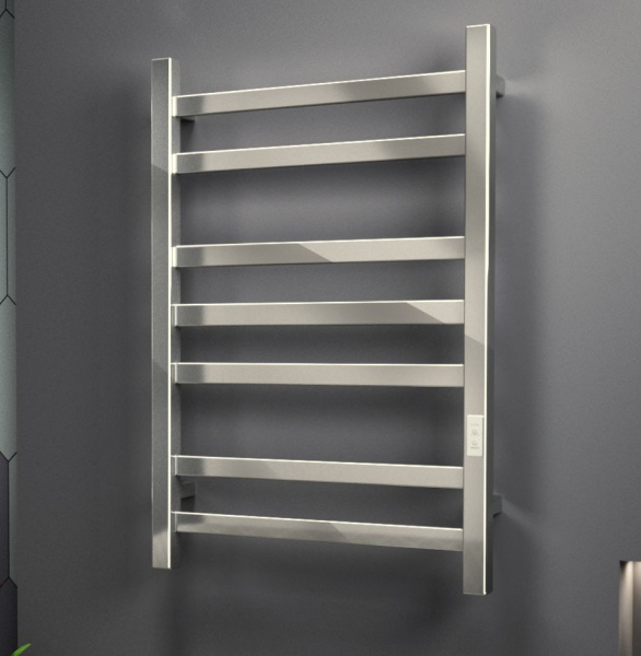 Полотенцесушитель электрический профильный BAU Hotel 50х80, 7 планок, универсальный, нерж. сталь полированная