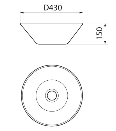 Раковина накладная со смесителем и выпуском (круглая BAU Dream D43, белая + смеситель Hotel Still, нер. сталь, выпуск клик-клак хром)