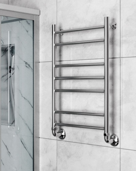 Полотенцесушитель водяной Маргроид BAU В10 50х80, П7 (2+3+2) нижнее подключение 50, хром