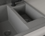 Мойка для кухни оборачиваемая, полуторная чаша BAU Stil Gray stone 60х50, выпуск с сифоном в комплекте, серый камень