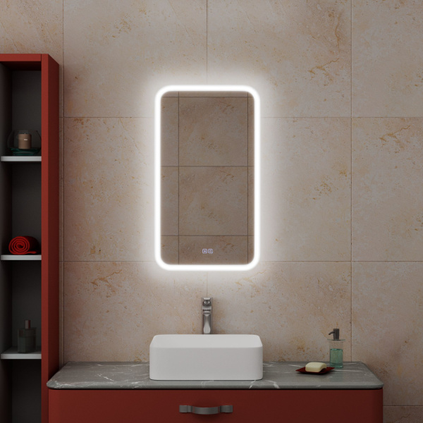 Зеркало Bau Stil 40х70, LeD подсветка, сенсор, антипар, пластиковый защитный корпус