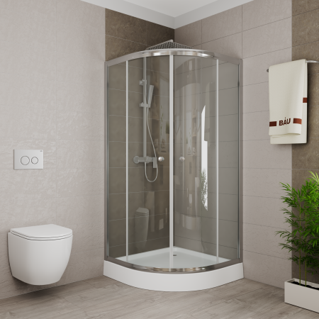 Душевой уголок BAU Dream Hit с поддоном 80x80х195, прозрачное закаленное стекло, хромированный профиль