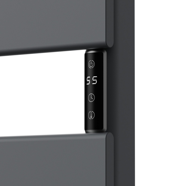 Полотенцесушитель дизайнерский электрический BAU Spectrum Gun Grey 70х40, подключение справа, темно-серый металлик