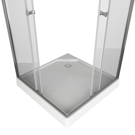 Душевой уголок BAU Stil Hit с поддоном 80x80х195, прозрачное закаленное стекло, хромированный профиль