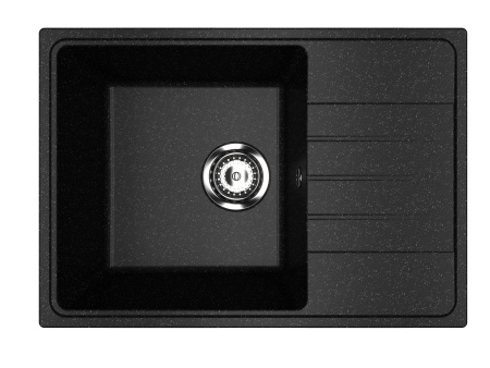 Мойка для кухни с крылом BAU Stil Pro 60х42 без выпуска, черный камень