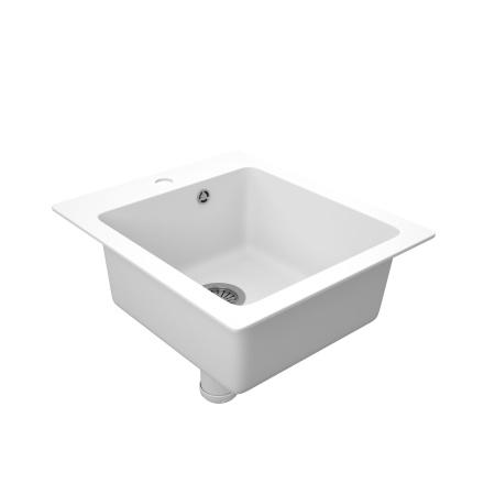 Мойка для кухни BAU Stil White snow 42х50, выпуск с сифоном в комплекте, белый снег