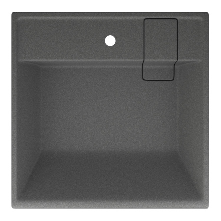 Раковина над стиральной машиной BAU Stil кварцевая в комплекте с выпуском и кронштейнами, серый металлик