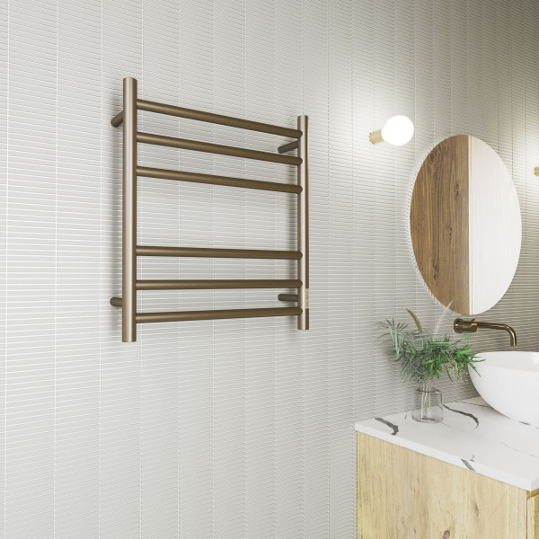 Полотенцесушитель электрический BAU Stil 50х60, 6 планок, универсальный, антикварная бронза