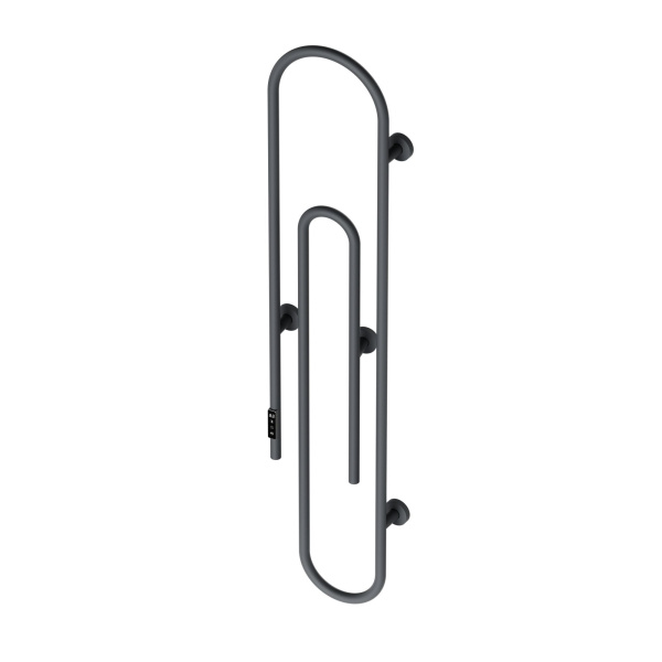Полотенцесушитель дизайнерский электрический BAU Wall Clip Gun Grey 150х30, темно-серый металлик