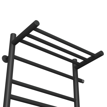 Полотенцесушитель водяной с полкой Маргроид BAU В10 50х80, П7 (2+3+2) боковое подключение 50, черный матовый RAL 9005